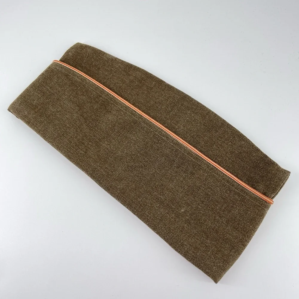 US Army Issued M1950 Garrison Cap Korean War Engineer Corps Wool OD Laundry #